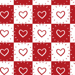 cute red heart love seamless pattern design for kids 