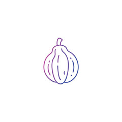 Hubbard squash vegetable icon with gradient outline and vibrant colors