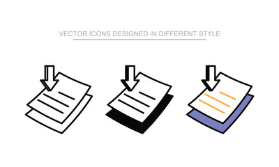 File Download vector icon stock isolated on white sheet