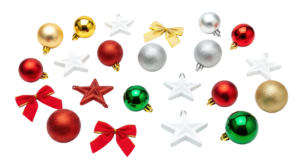 Christmas Ornament Collection isolated on a transparent background