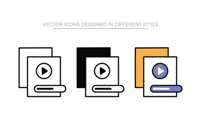 Video File vector icon stock isolated on white sheet