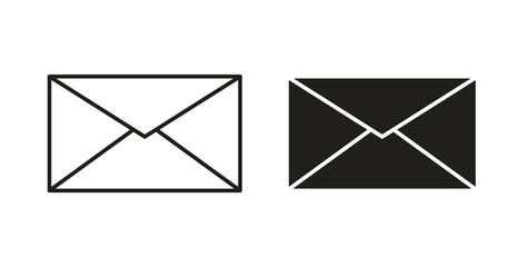 Email icons silhouettes. Vector elements for design.