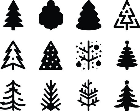 Christmas Tree Icon Set Christmas Tree Icon SetXmas Pine Tree Icon Pack
