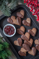Christmas homemade gingerbread cookies on table