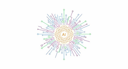 Obraz premium AI Brain Circuitry A Network of Artificial Intelligence Connections.