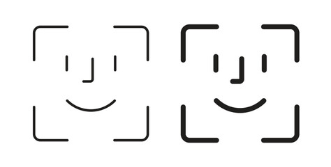 Face id icons silhouettes. Vector elements for design.