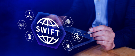 SWIFT. Society for Worldwide Interbank Financial Telecommunications, online payment and financial...