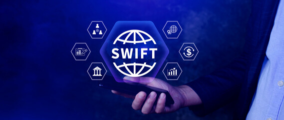 SWIFT. Society for Worldwide Interbank Financial Telecommunications, online payment and financial...