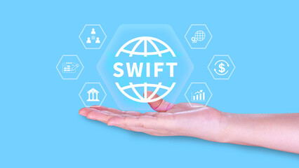 SWIFT. Society for Worldwide Interbank Financial Telecommunications, online payment and financial...