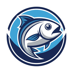 Modern clean fish logo design with smooth lines