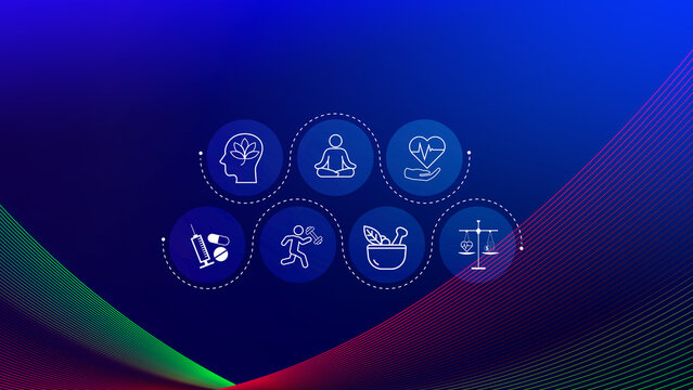 Wellness longevity and Holistic Concept. health care, including mental wellbeing, fitness, nutrition, sleep, relationships and financial balance, Personal development and balance.