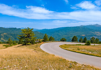 Mountain Road Panorama Toward Forca di Presta