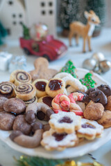 Christmas homemade gingerbread cookies on table