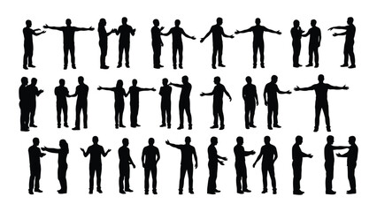 A collection of human figures in various poses a striking silhouette