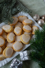 Christmas homemade gingerbread cookies on table