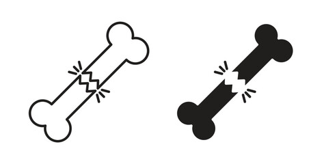 Fracture icons silhouettes. Vector elements for design.