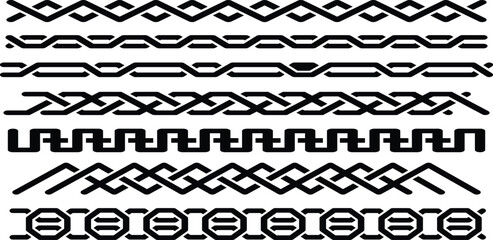 Black decorative geometric borders