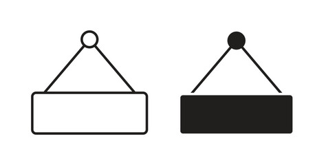 Hanging sign icons silhouettes. Vector elements for design.
