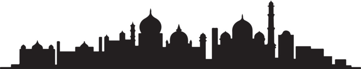 Prayagraj Skyline Cityscape Vector India. design Vector black silhouette