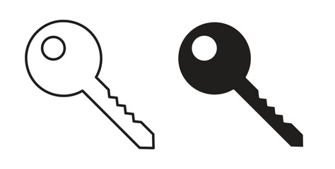 key icons silhouettes. Vector elements for design.