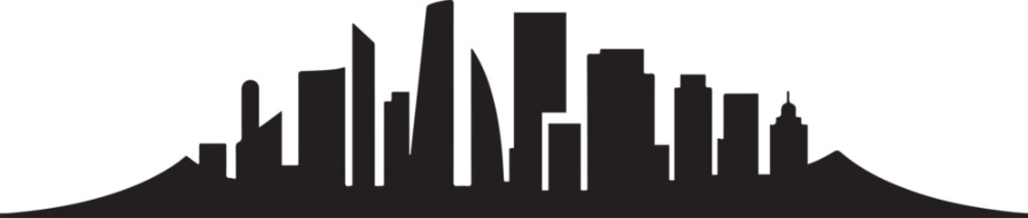 Modern City Skyline Vector illustration. design Vector black silhouette
