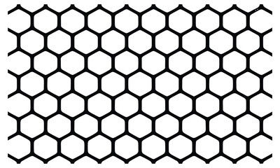 Hexagonal Honeycomb Geometric Pattern Seamless Black Grid Background