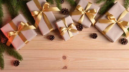 Gift package background with copy space