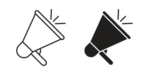 Loudspeaker icons silhouettes. Vector elements for design.