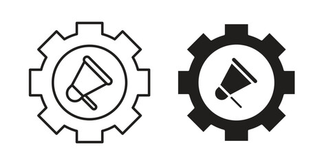 Marketing automation icons silhouettes. Vector elements for design.