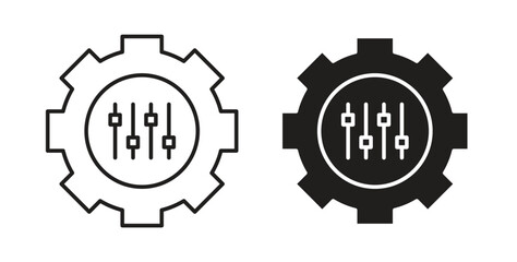 Mass customization icons silhouettes. Vector elements for design.