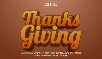 Thanksgiving 3d editable text effect style