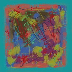 Abstract image for printing. Picture for modern interiors. The picture is painted by hand on a tablet.