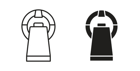 MRI machine icons silhouettes. Vector elements for design.