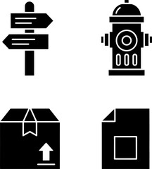 Obraz premium Essential glyphs for navigation, safety, delivery, and documents Vector