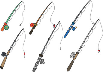 Fishing Rods and Reels Collection fsfwerfw vector