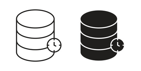 Real time data icons silhouettes. Vector elements for design.