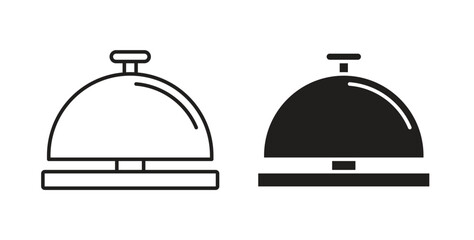 Reception bell icons silhouettes. Vector elements for design.