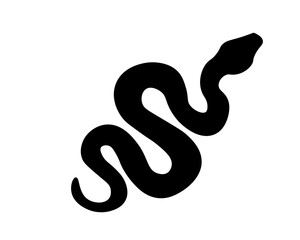 Snake Black Silhouette Coiled Isolated on White Background Vector Icon