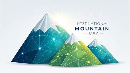 Clean modern geometric artwork representing mountain themes in abstract form.