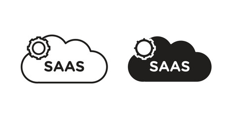 SaaS icons silhouettes. Vector elements for design.
