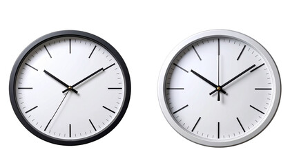 Minimal White Wall Clock with Subtle Shadow &ndash; Transparent Background PNG