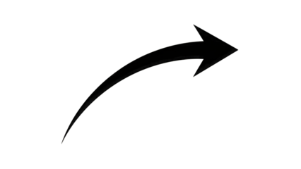 Curved Arrow Pointing Right isolated on a transparent background 2