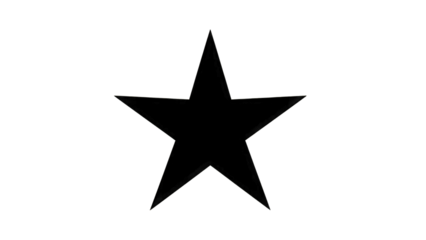 Five Point Star Outline isolated on a transparent background