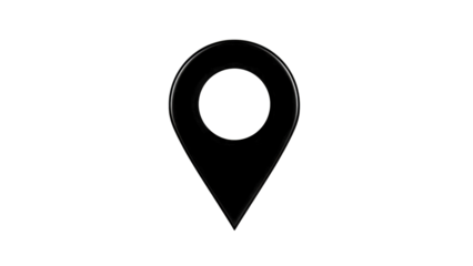 Location Pin Silhouette isolated on a transparent background