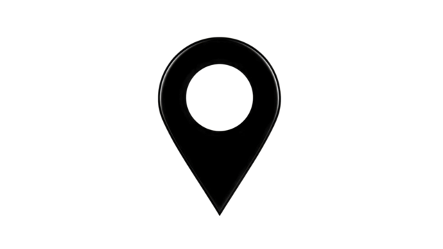 Location Pin Silhouette isolated on a transparent background - Powered by Adobe