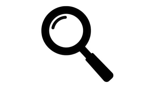 Magnifying glass outline isolated on a transparent background - Powered by Adobe