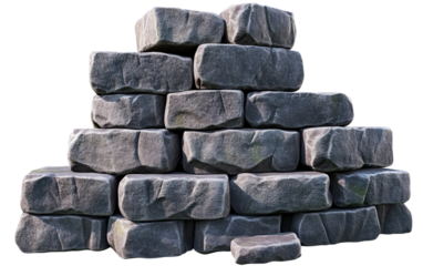 Close up of a neatly stacked pile of large construction bricks ready for building projects