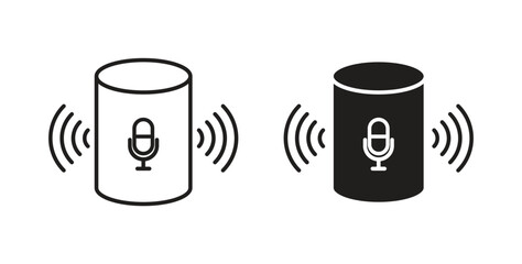 Smart assistant icons silhouettes. Vector elements for design.