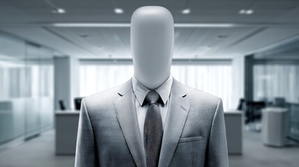 Contrast in Corporate World: Tailored Suit, Sterile Background