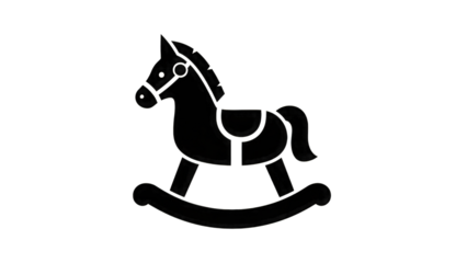 Rocking horse silhouette isolated on a transparent background